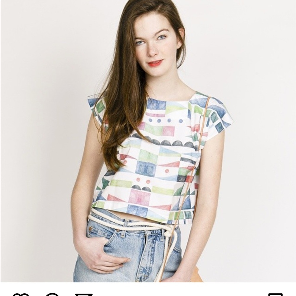 La Casita De Wendy Spanish brand cotton watercolor crop top